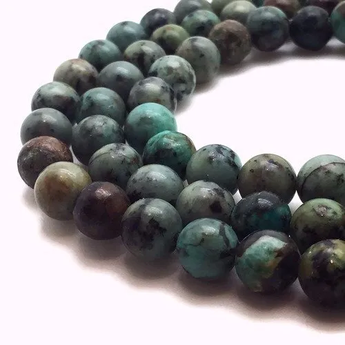 47 perles turquoise africaine 8mm naturelles - p0634