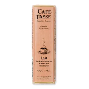 Acheter la Barre de chocolat au Lait Praliné Amandes et Brisures de crêpes, Café Tasse