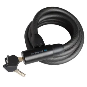 Antivol accessoires vélo spirale serrure clé 120 noir