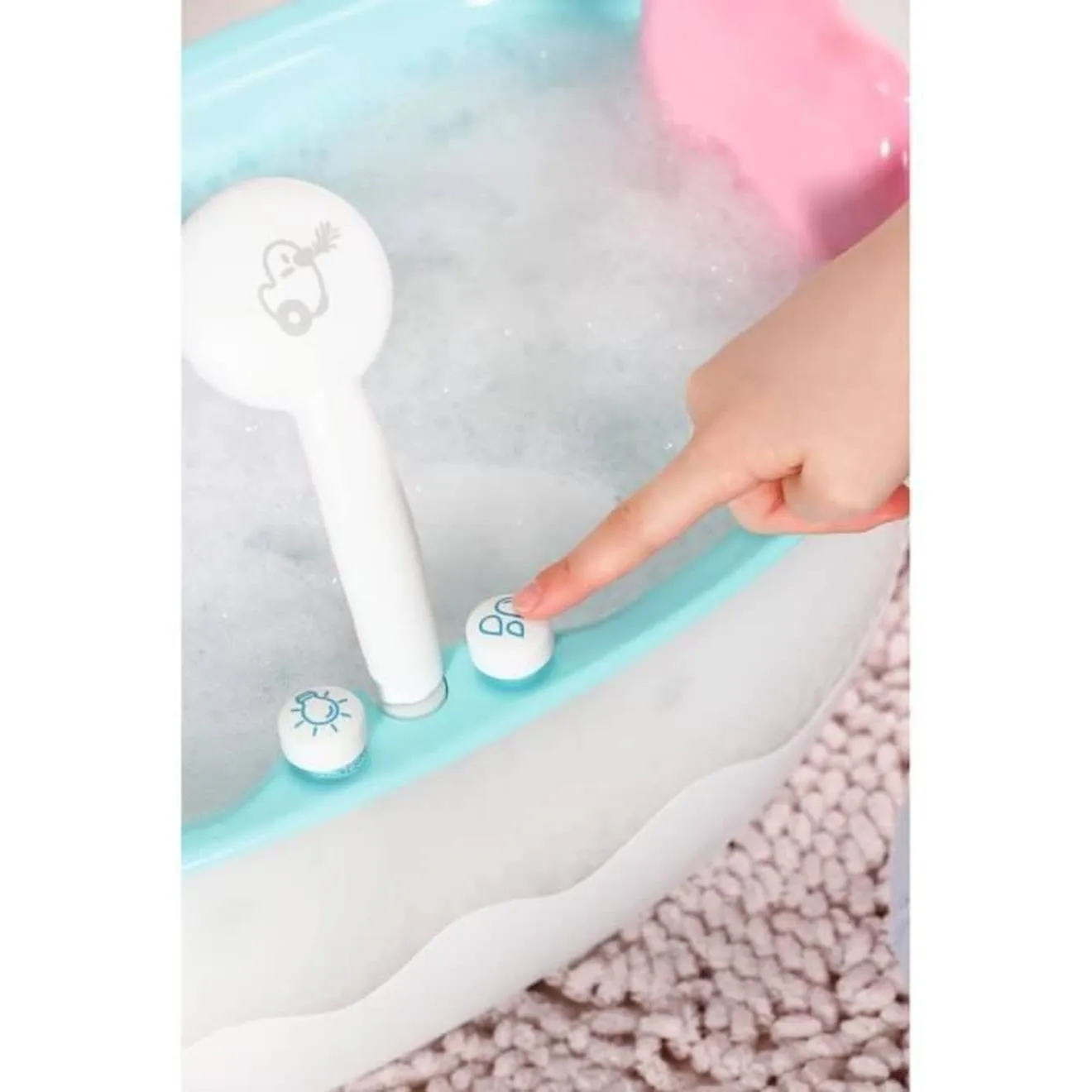 Baignoire pour poupée BABY BORN avec effets lumineux et sonores - Canard de bain amovible - Enfant 3 ans et plus bleu - Baby bor