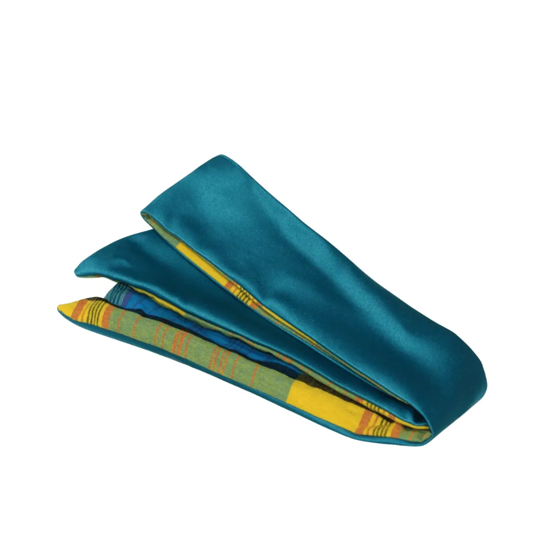 Bandeau satin madras bleu - Bandeaux cheveux - ALEGRIHEAD