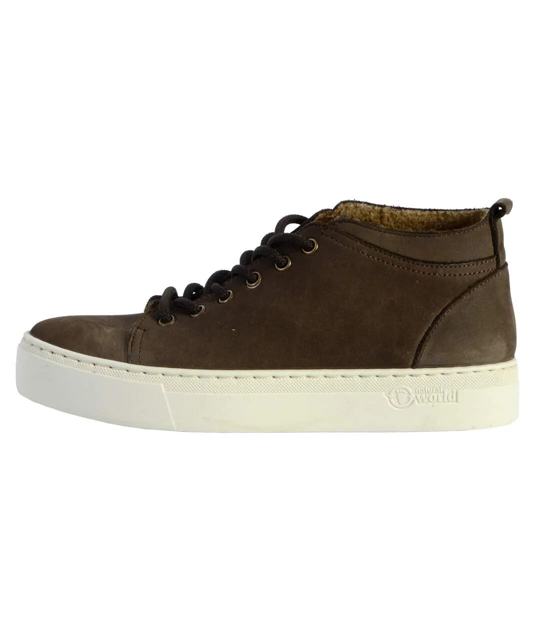 Basket Montante Cuir Natural World Media Nappa Wool
