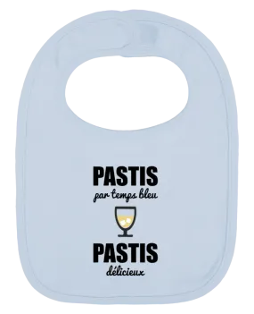 Bavoir bébé uni Pastis par temps bleu pastis délicieux par Benichan