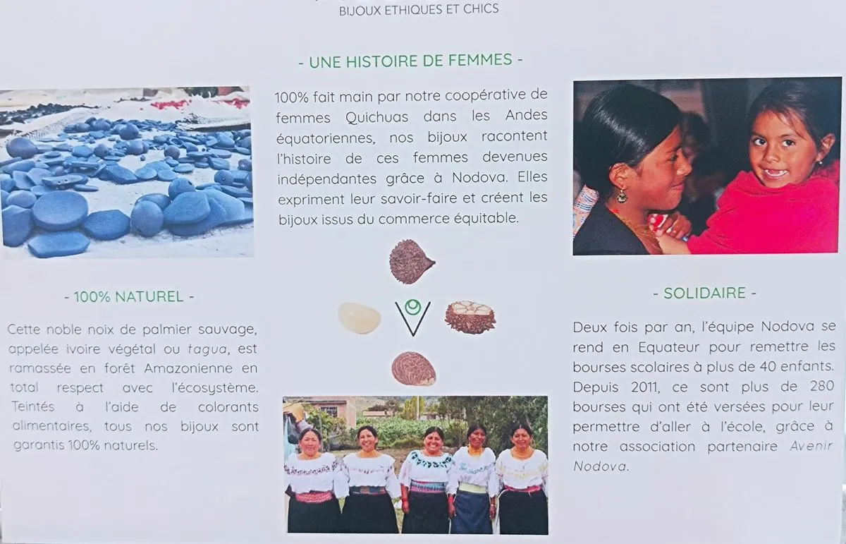 Boucles d'oreilles Enara bleu-turquoise en ivoire végétal