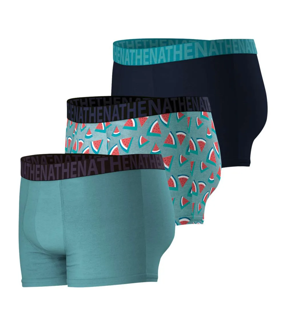 Boxer Athena coton bleu