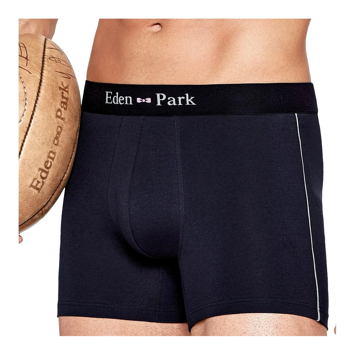 Boxer homme uni marine en coton bio de Eden Park