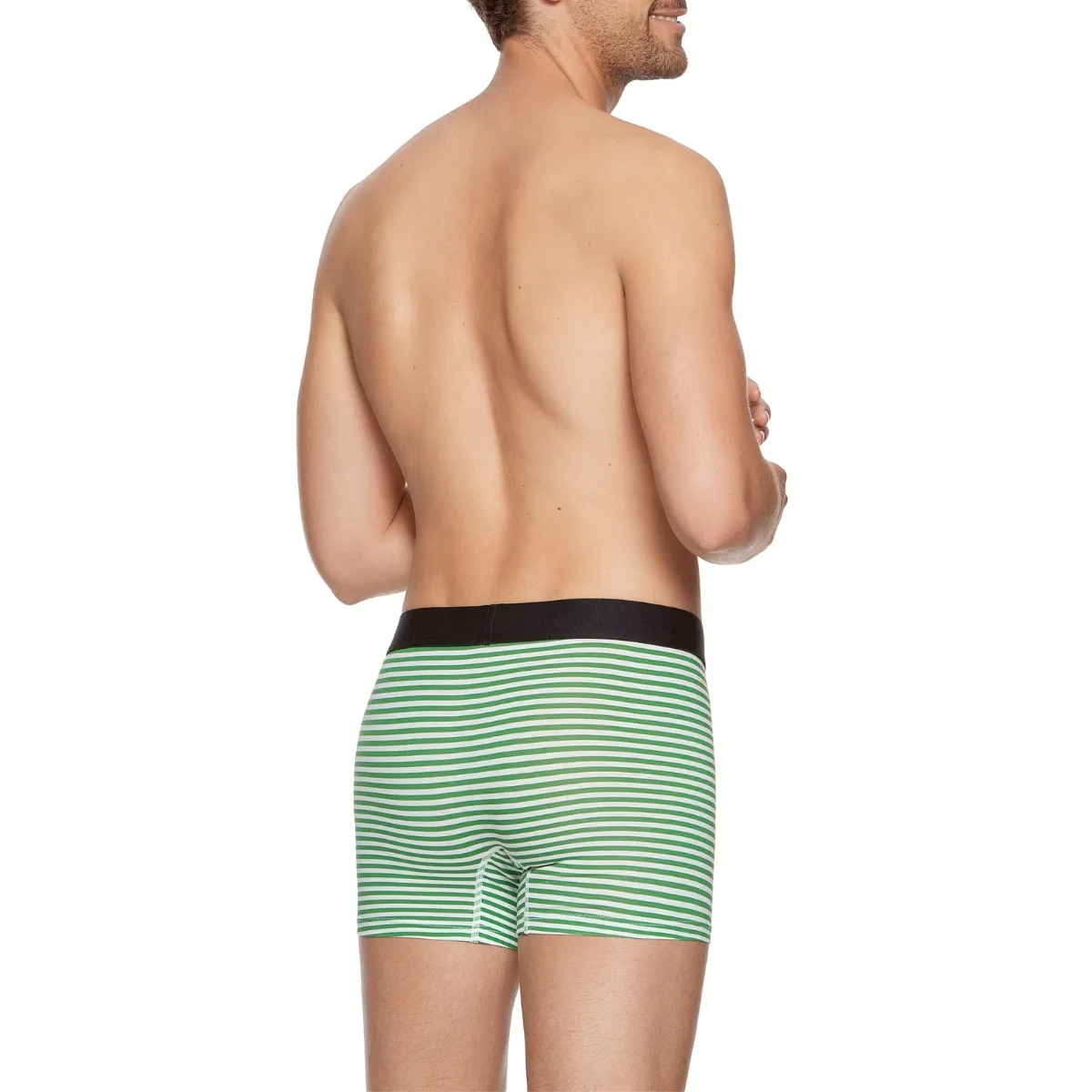 Boxer homme à rayures vertes et blanches en coton par Eden Park
