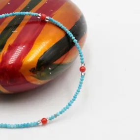 Bracelet Corail et Turquoise
