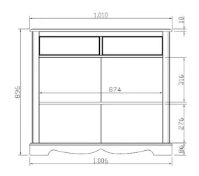 Buffet Vaisselier Blanc 4 Portes Style Anglais