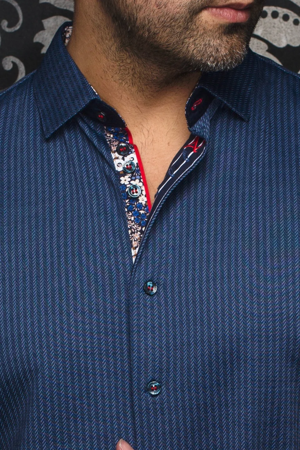 Chemise en Knit Au Noir | BERNADO Bleu