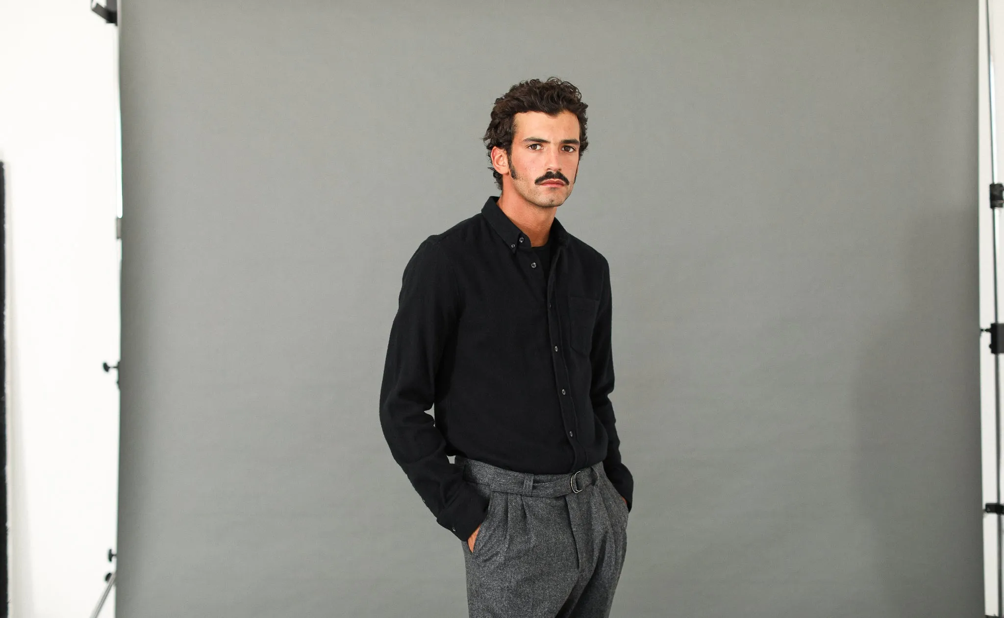 Chemise Flanelle Noire - Fit Classique