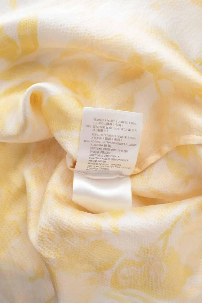 Chemise manches courtes en soie  Stella McCartney jaune. Matière principale soie. Taille 42.