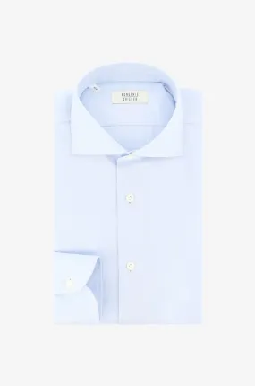 Chemise slim unie en coton texturé Fabio