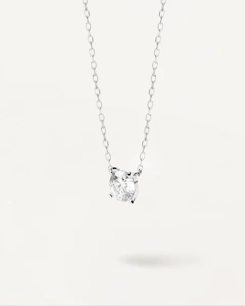 Collier en Diamants et en Or Blanc Solitaire Supreme