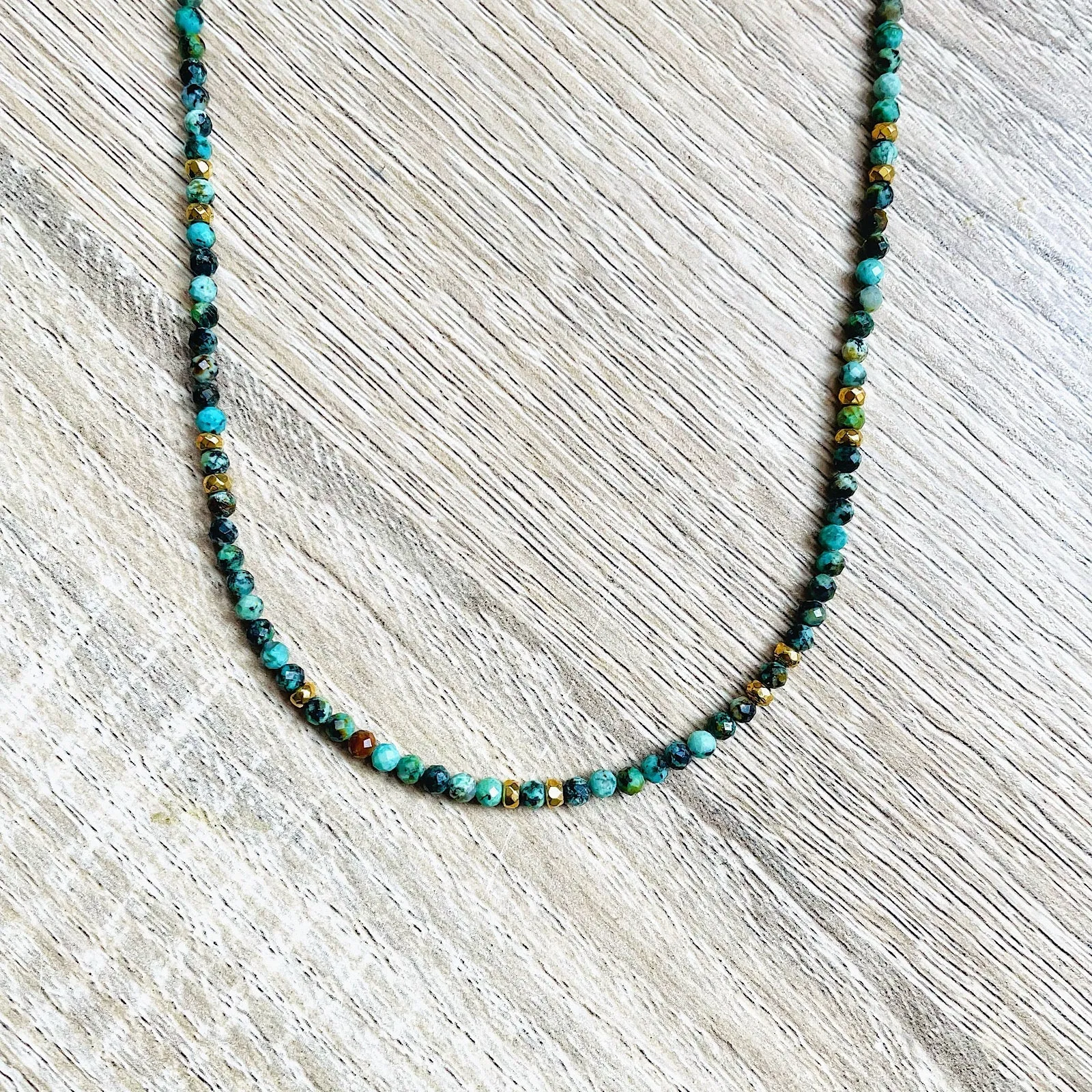 Collier ROMY Turquoise Africaine Verte
