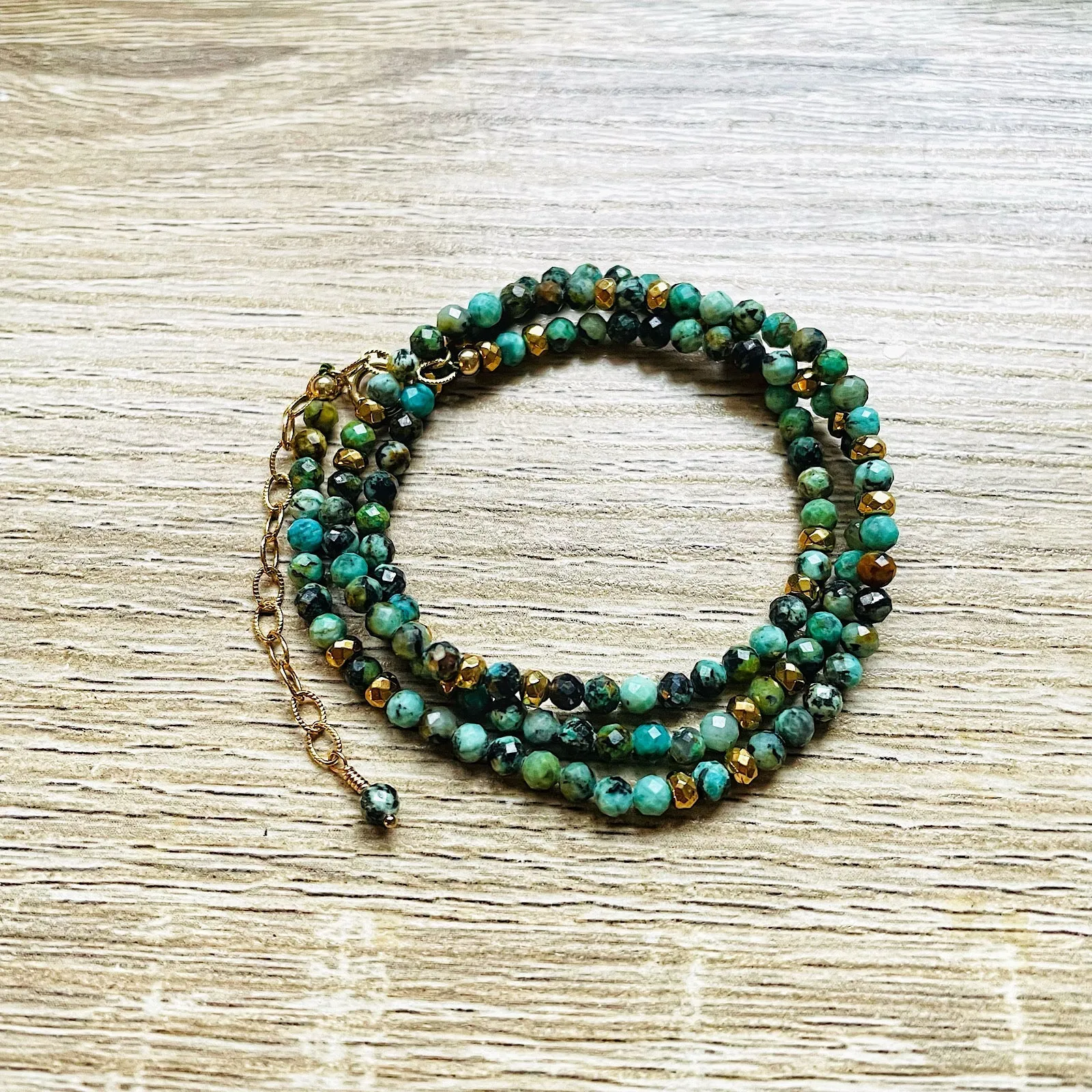 Collier ROMY Turquoise Africaine Verte