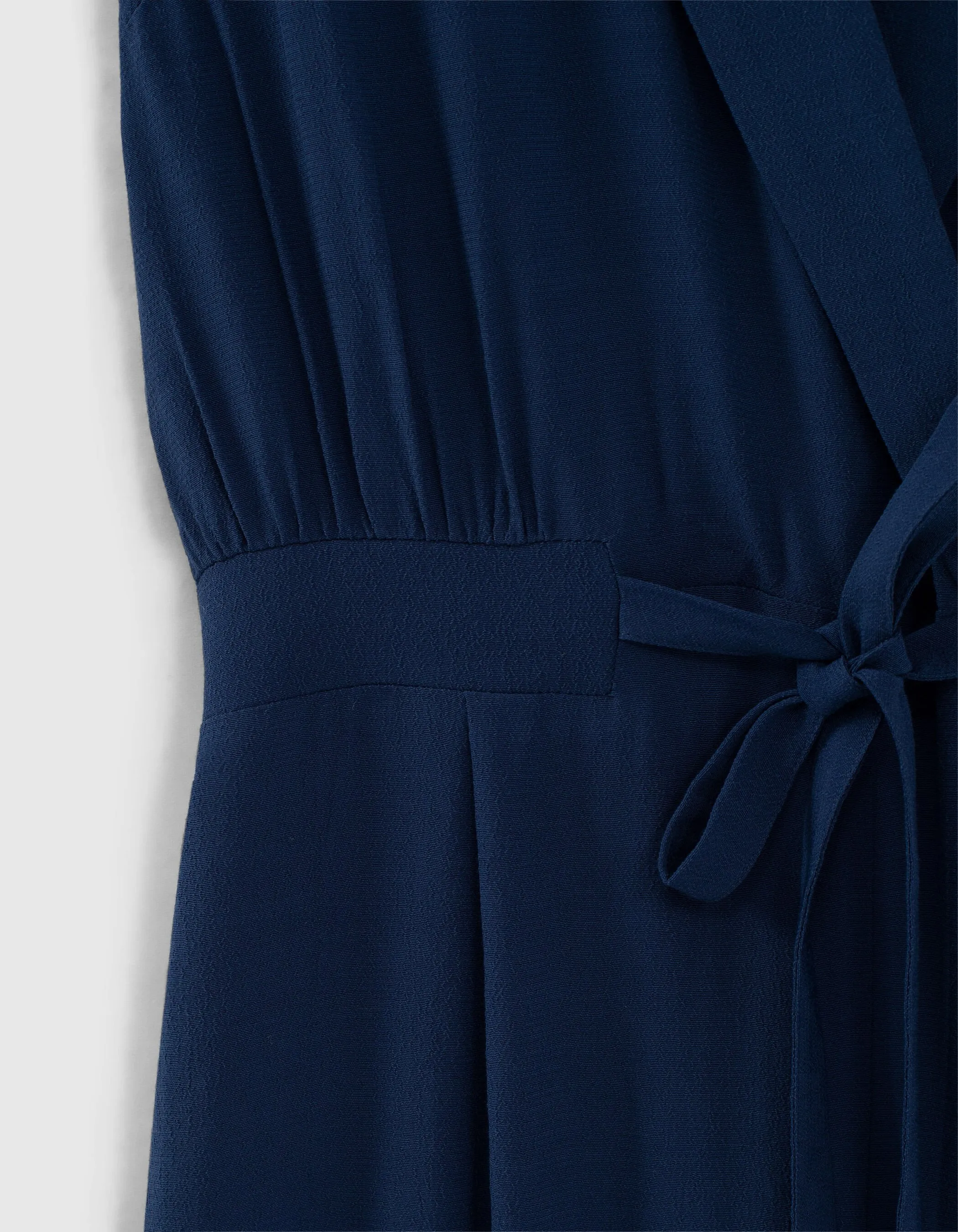 Combinaison 7/8 en viscose coloris bleu fente dos femme