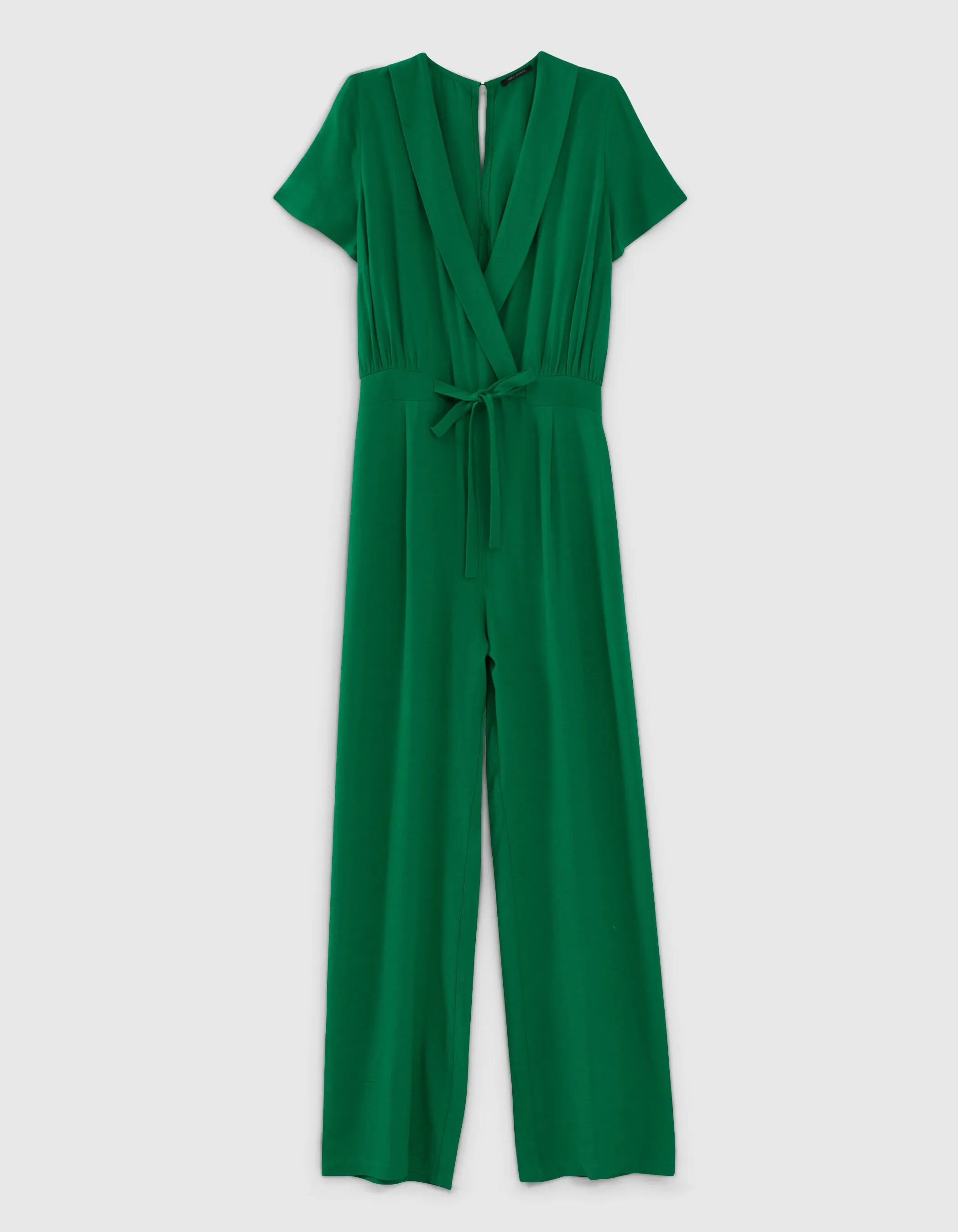 Combinaison 7/8 en viscose coloris vert fente dos femme