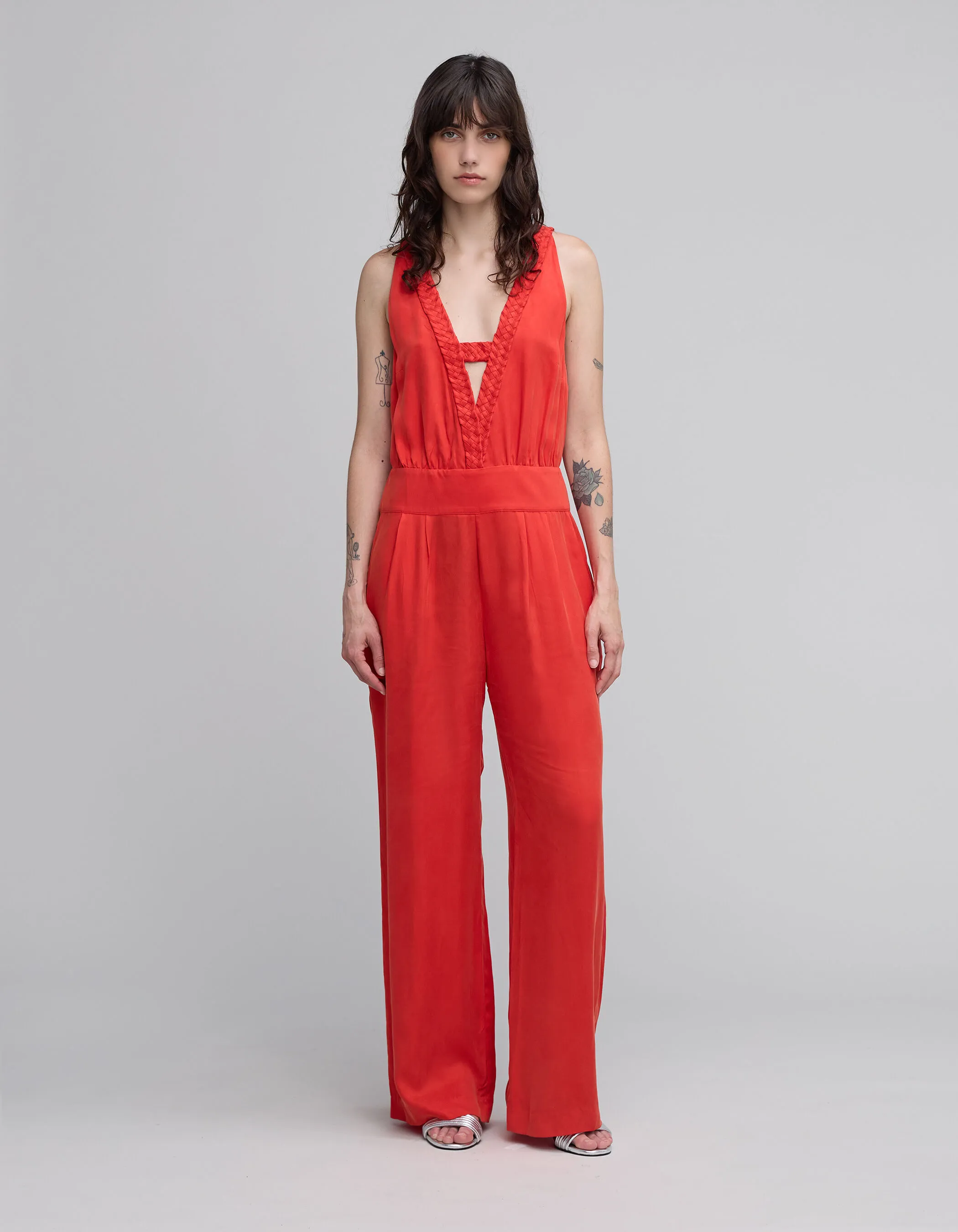Combinaison coquelicot avec tressage Femme