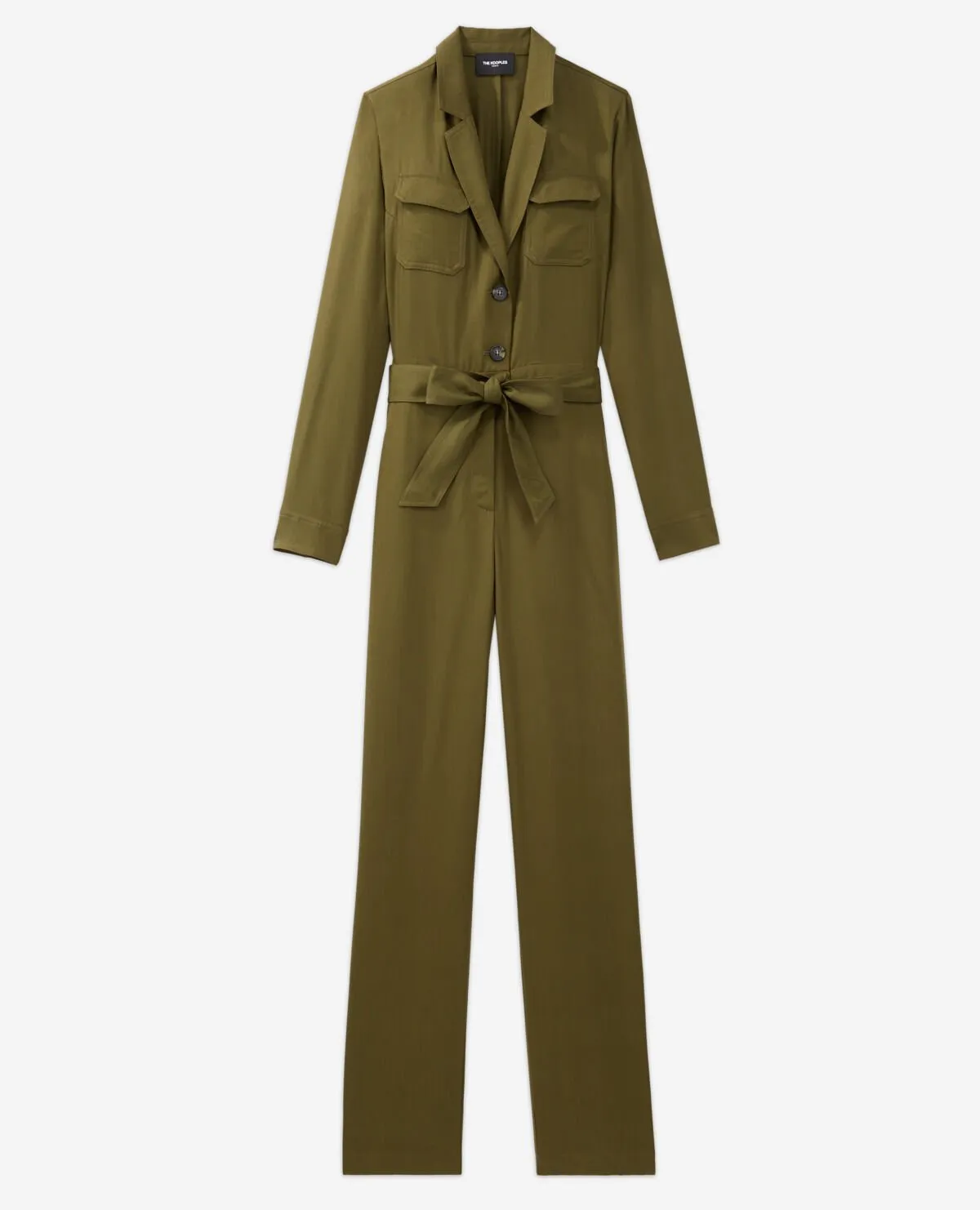 Combinaison kaki tencel ceinturée