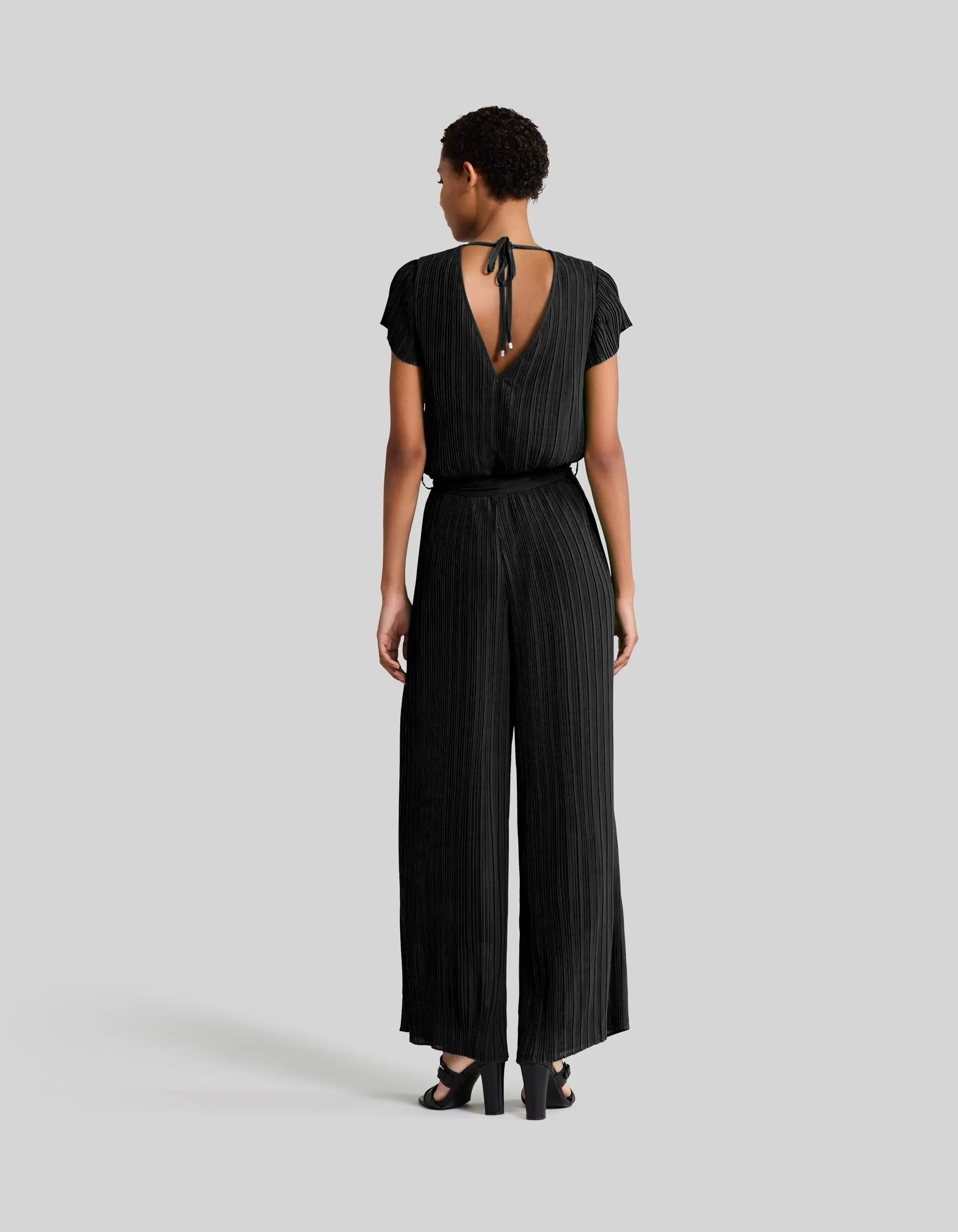 Combinaison noire plissée Femme