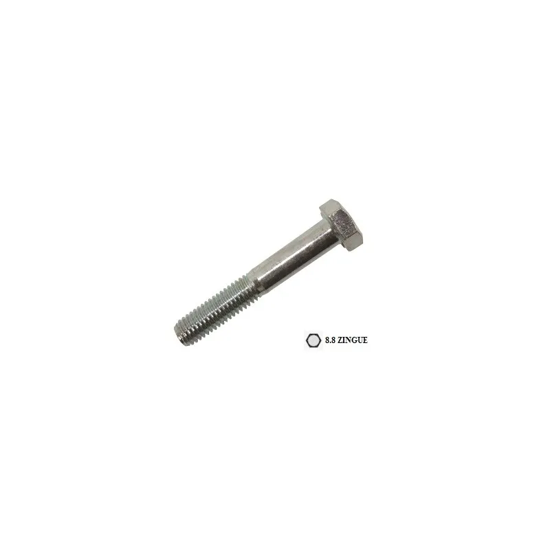 Corps de boulon tête hexagonale zingué classe 8.8 de 8 x 30