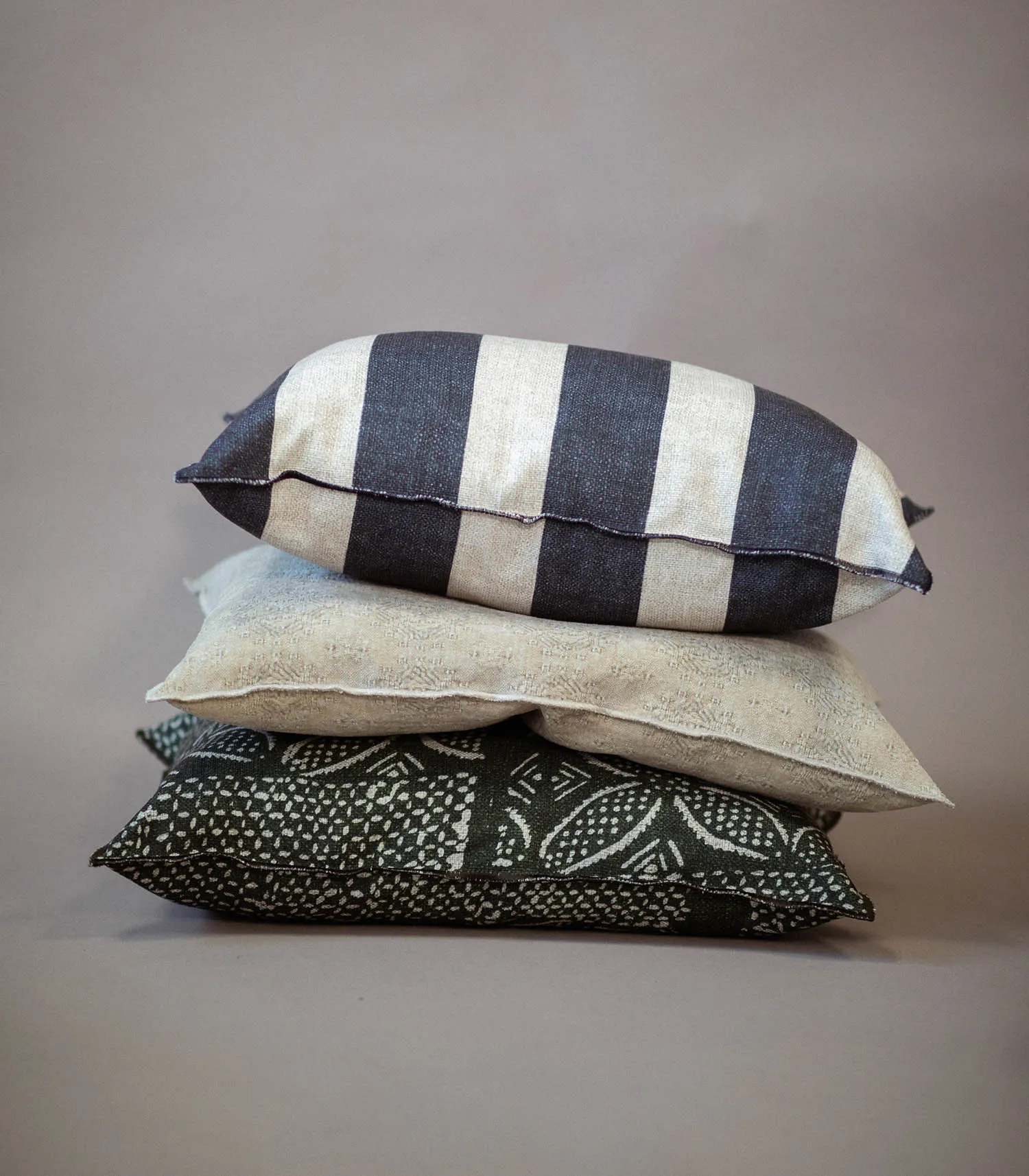 Coussin Vice Versa Toile In & Outdoor Bayadère Maison de Vacances - Jane de Boy