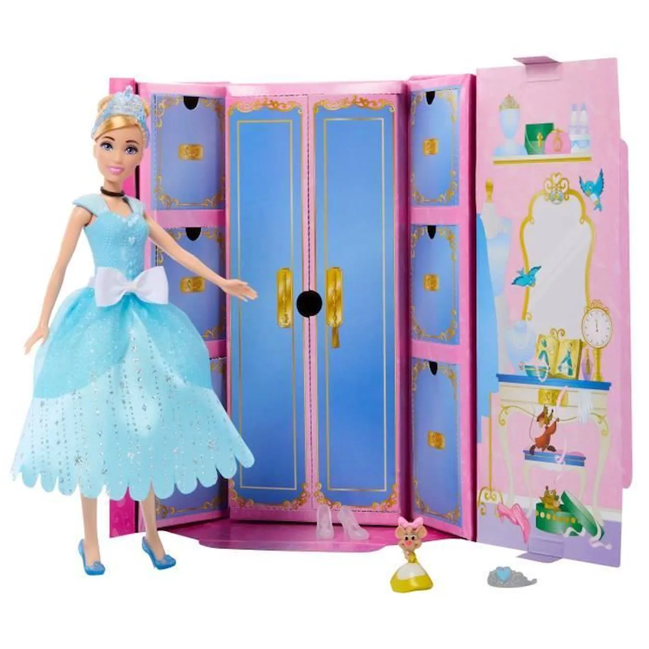 Disney-Princesses Disney-Cendrillon Royal Fashion Reveal-Poupée HMK53 bleu - Disney Princess