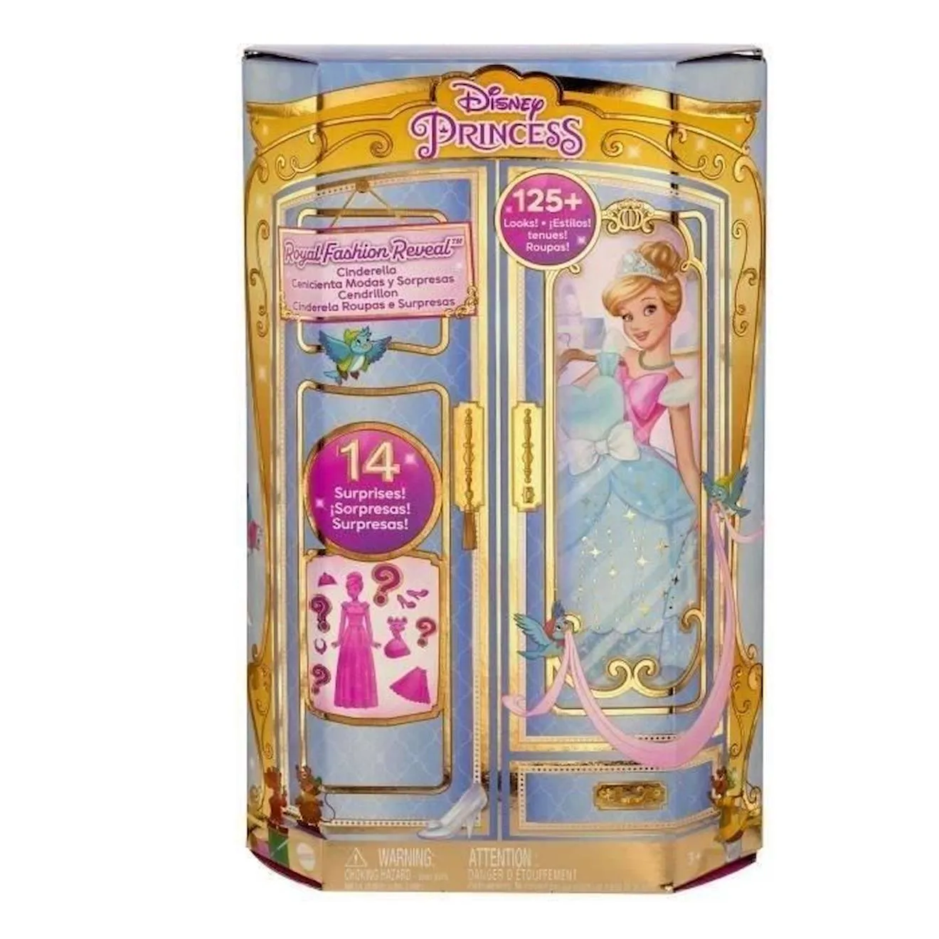 Disney-Princesses Disney-Cendrillon Royal Fashion Reveal-Poupée HMK53 bleu - Disney Princess