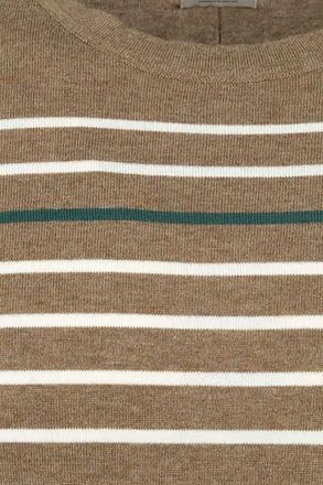 Dstrezzed T-shirt Contrast Rayures Marron 420004 commander e