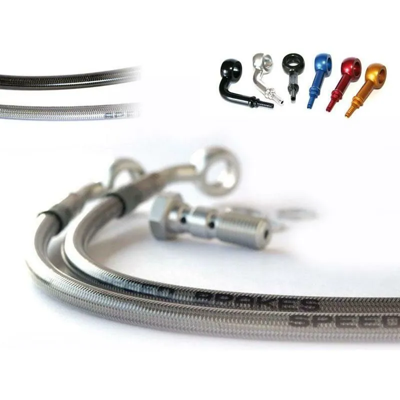 Durite de frein avant d'aviation SPEEDBRAKES inox/raccord titane Suzuki GSX 1100 F