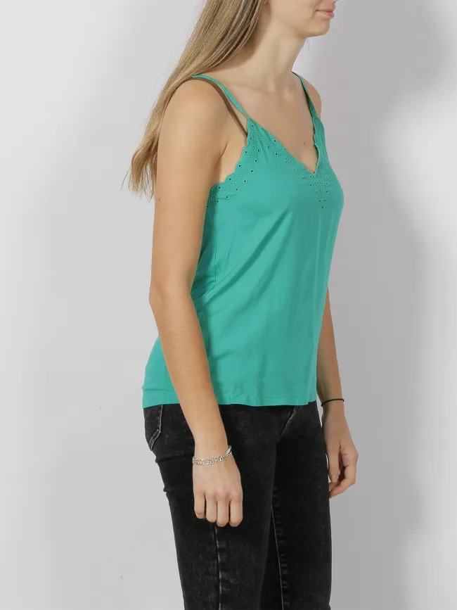 Débardeur col v bord ajouré bella vert femme - Teddy Smith | wimod