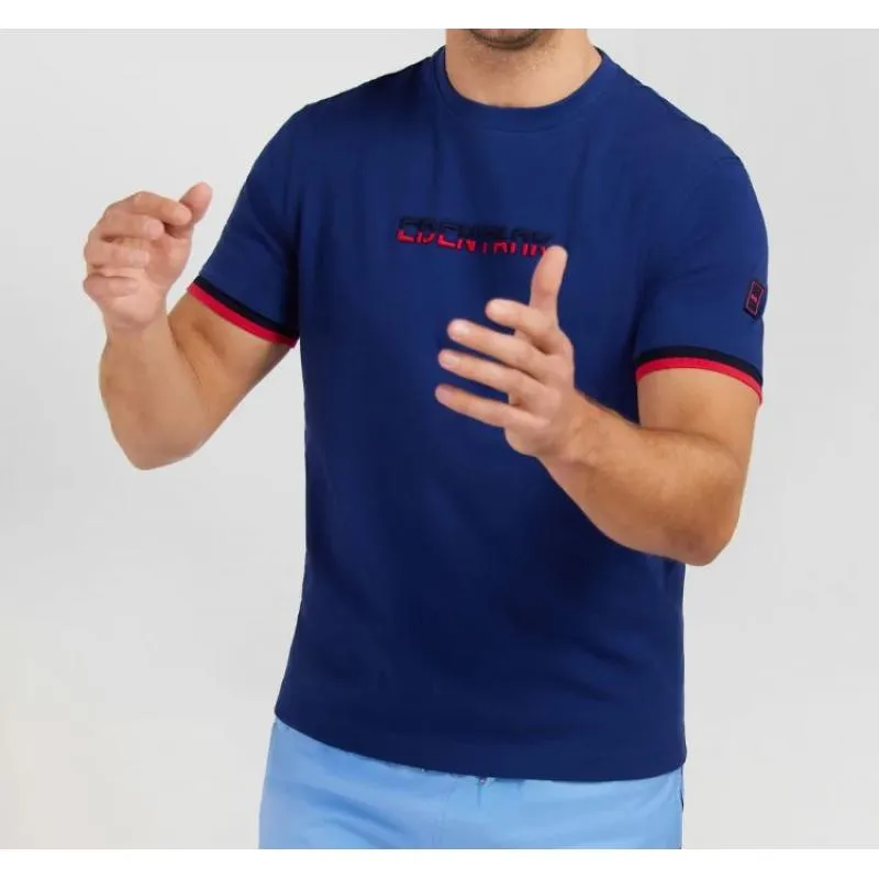 EDEN PARK - T-shirt bleu foncé à broderie Eden Park bicolore