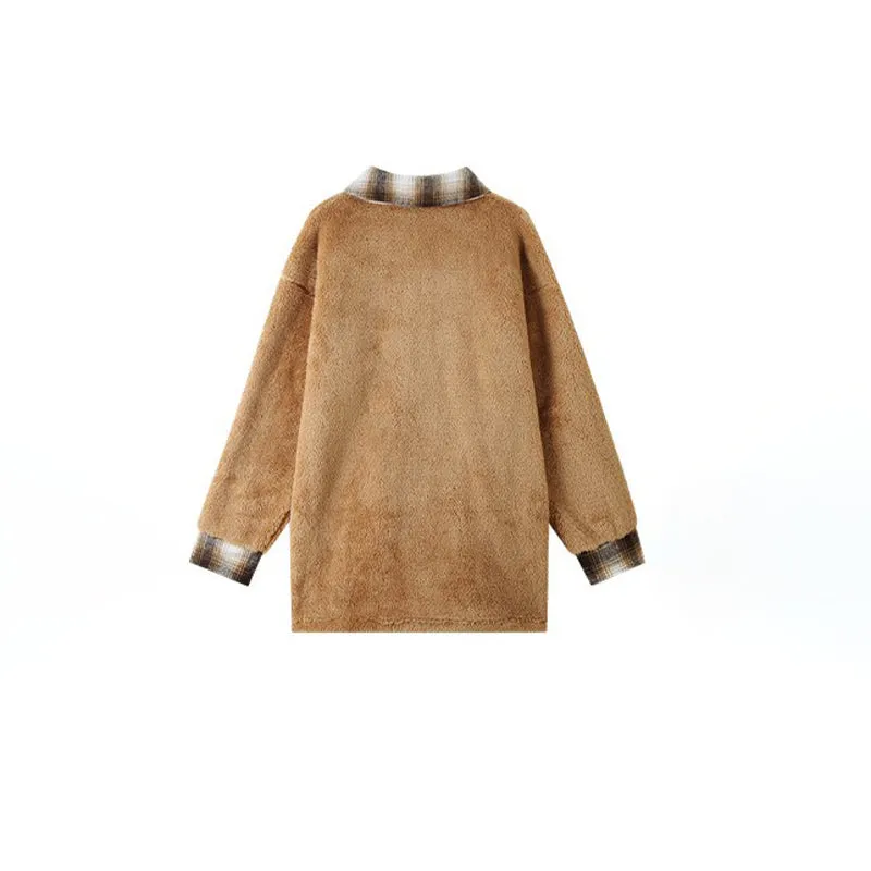 Elégant manteau d'hiver à carreaux : Idéal pour les jours froids