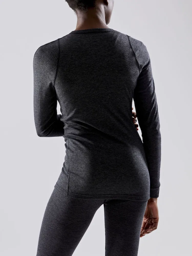 Enemble Maillot de Corps + Pantalon Craft Women Core Wool Merino Set Black Melange