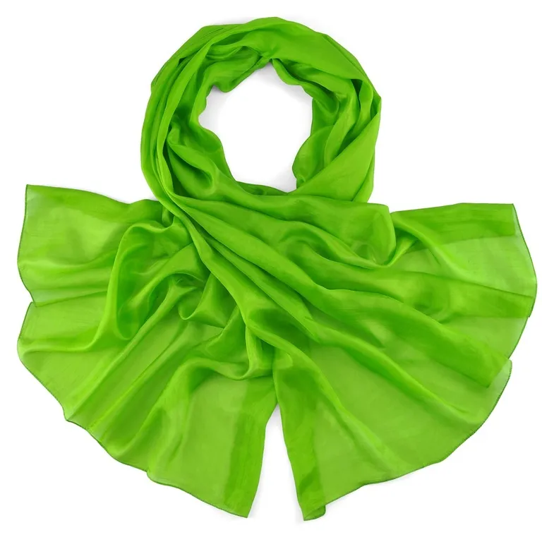 Etole soie Unie Vert pomme
