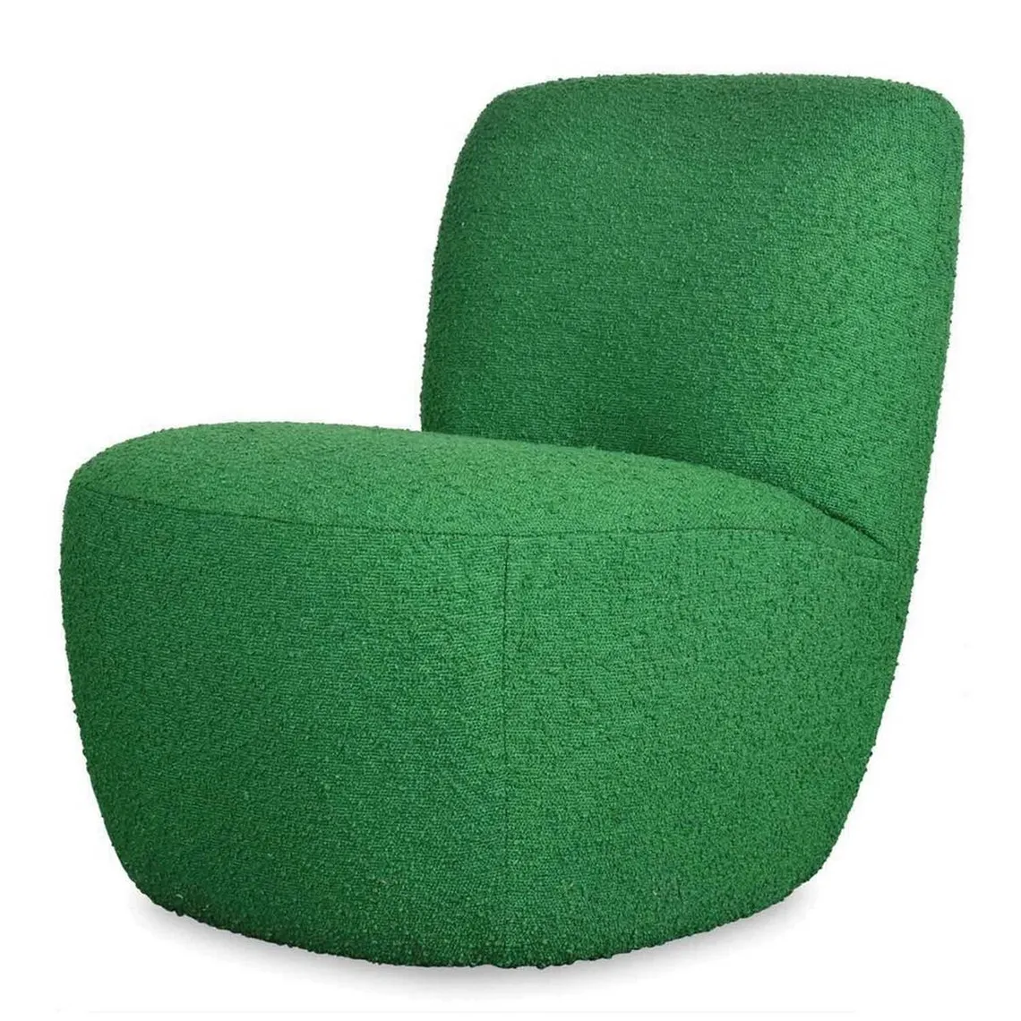 Fauteuil Eve tissu bouclette vert feuille  | 3 Suisses