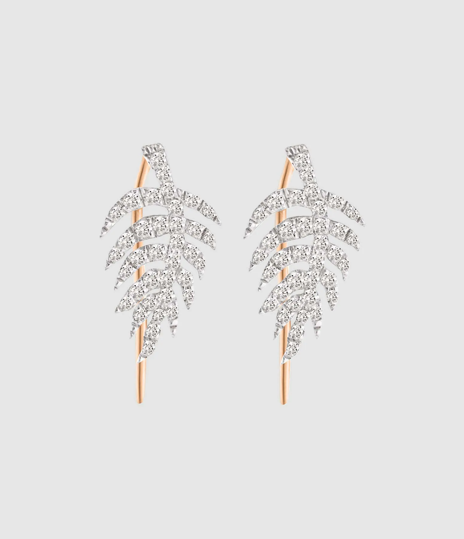 GINETTE NY Partager  Boucles d'oreilles Palms Diamants Or Rose  