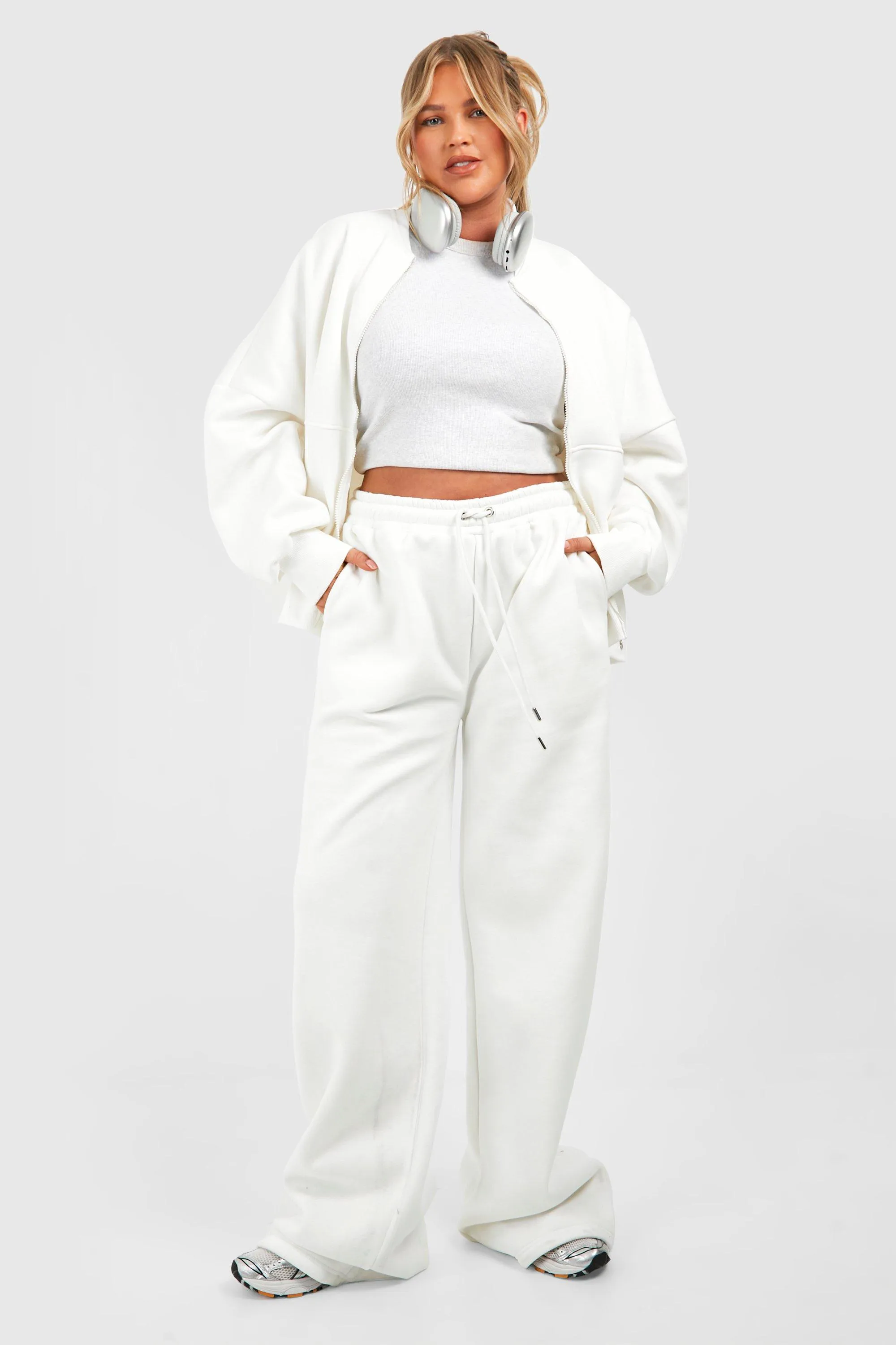 Grande taille - Survêtement avec bomber zippé et jogging