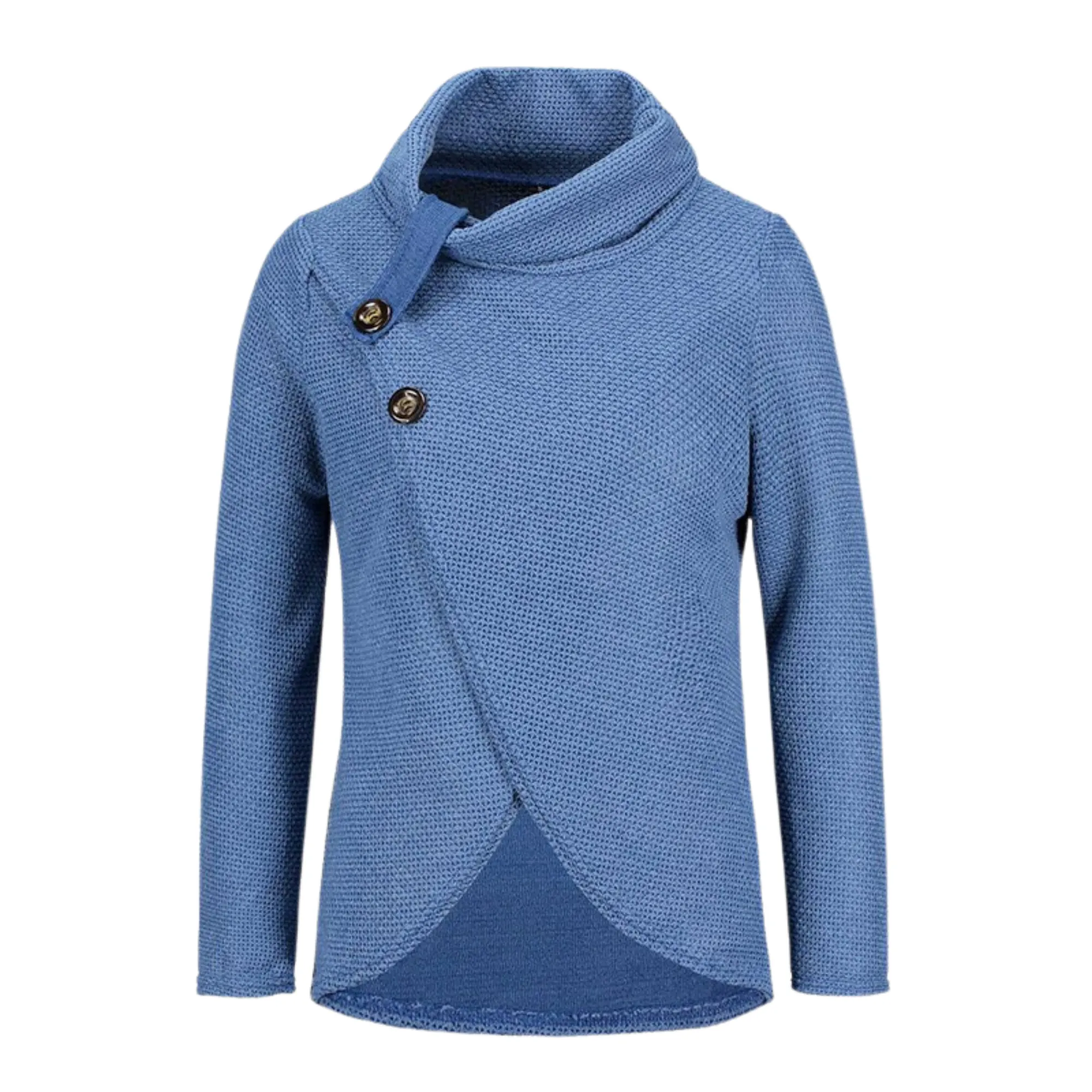 Haut Col Bénitier Femme Bleu