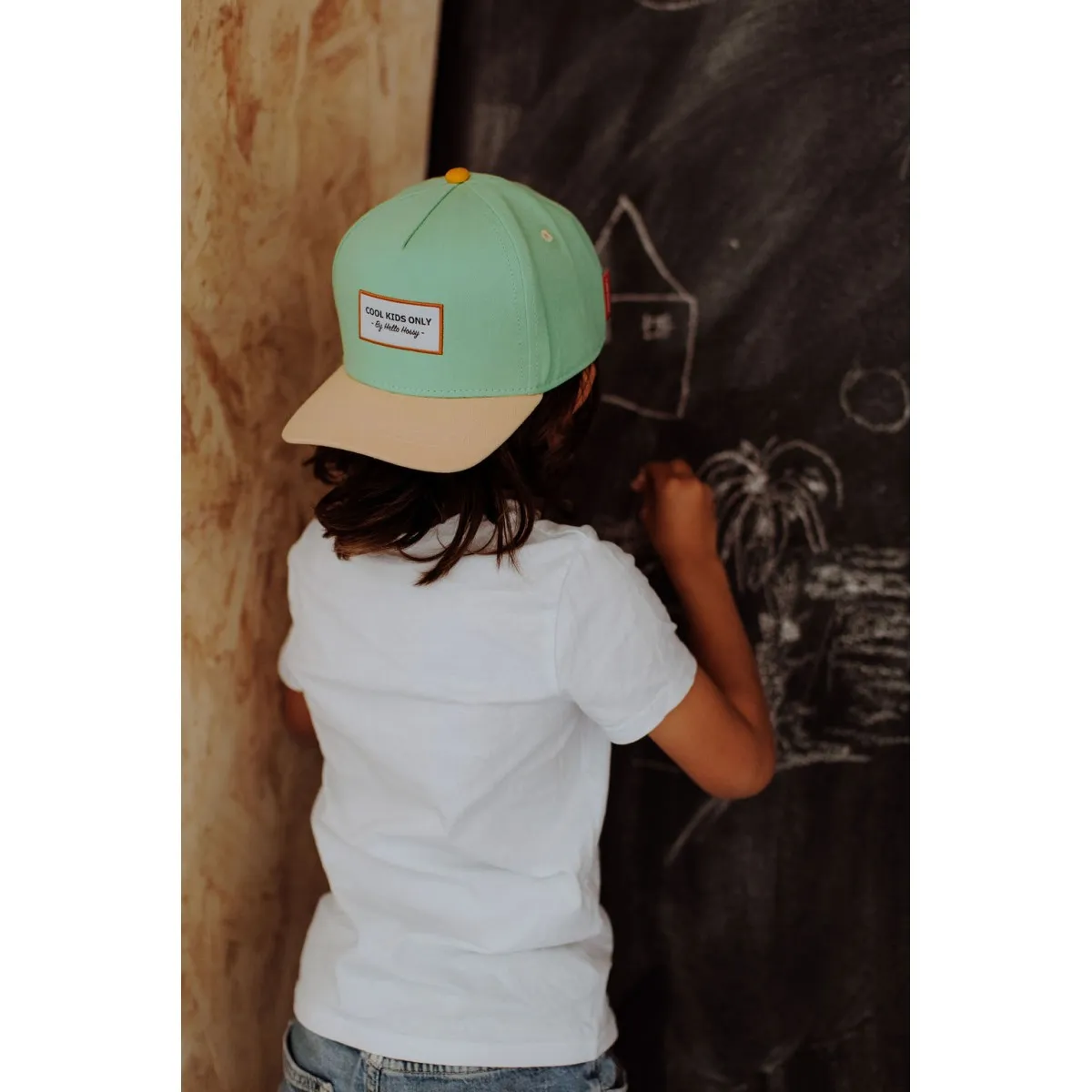 Hello Hossy - Casquette enfant tricolore vert pâle