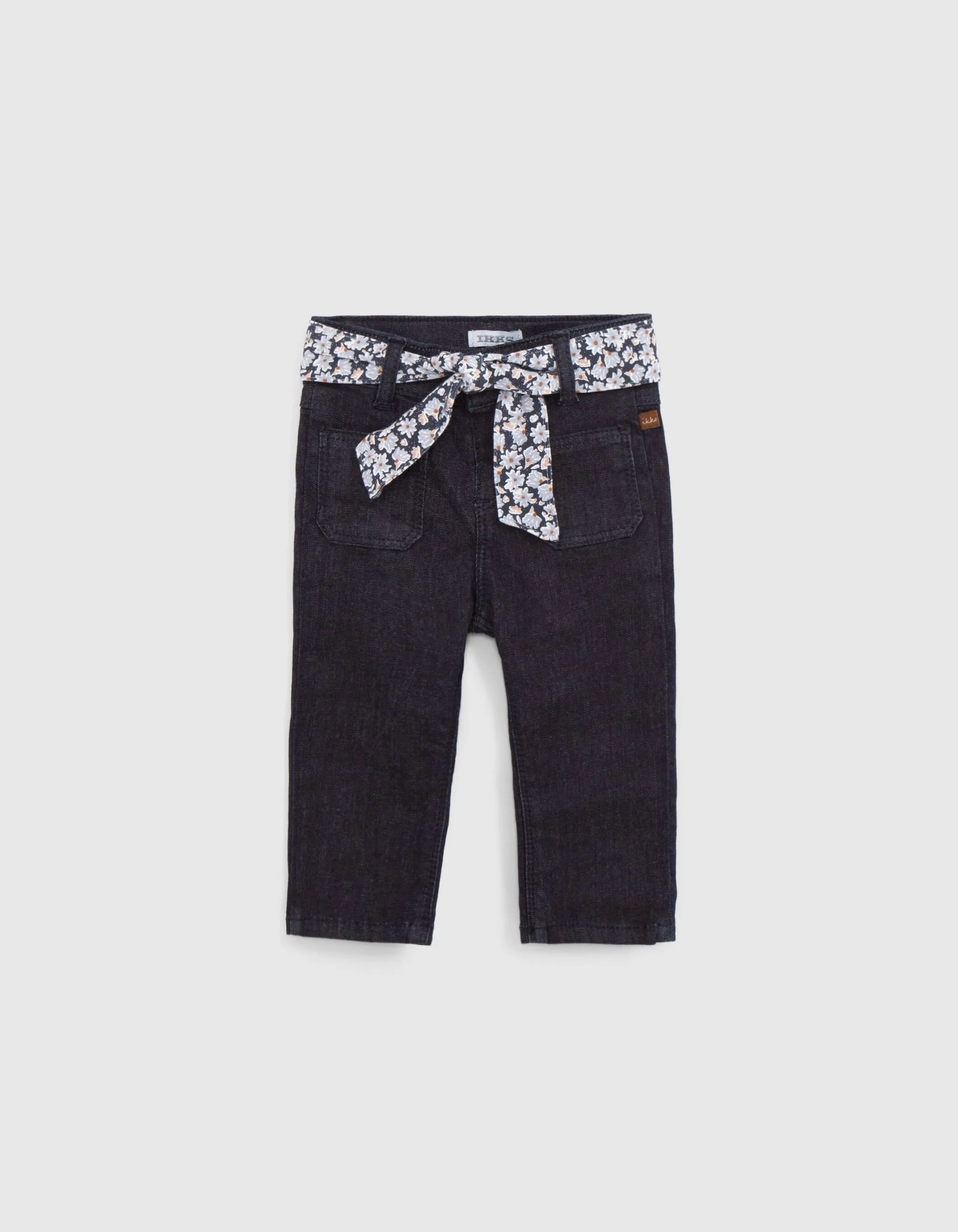 Jean FLARE brut ceinture-foulard fleurs bébé fille