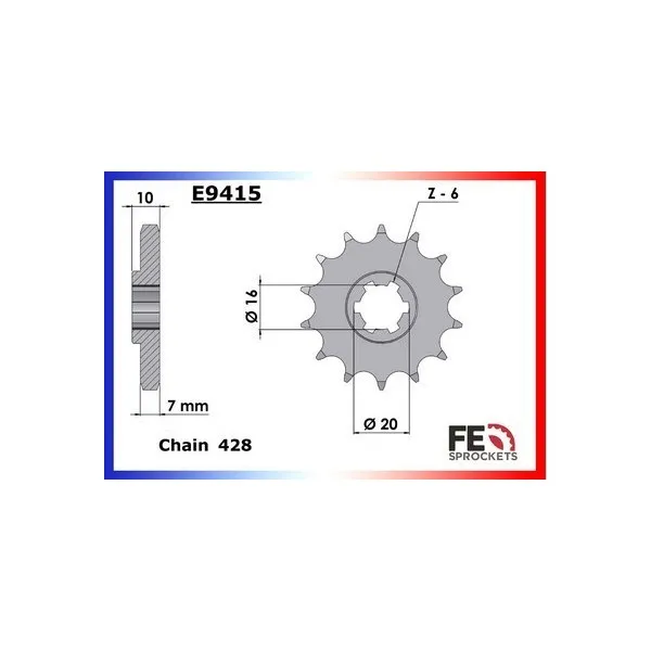 Kit chaîne Acier - GF Speed - 125 - HYOSUNG 1998-2003 