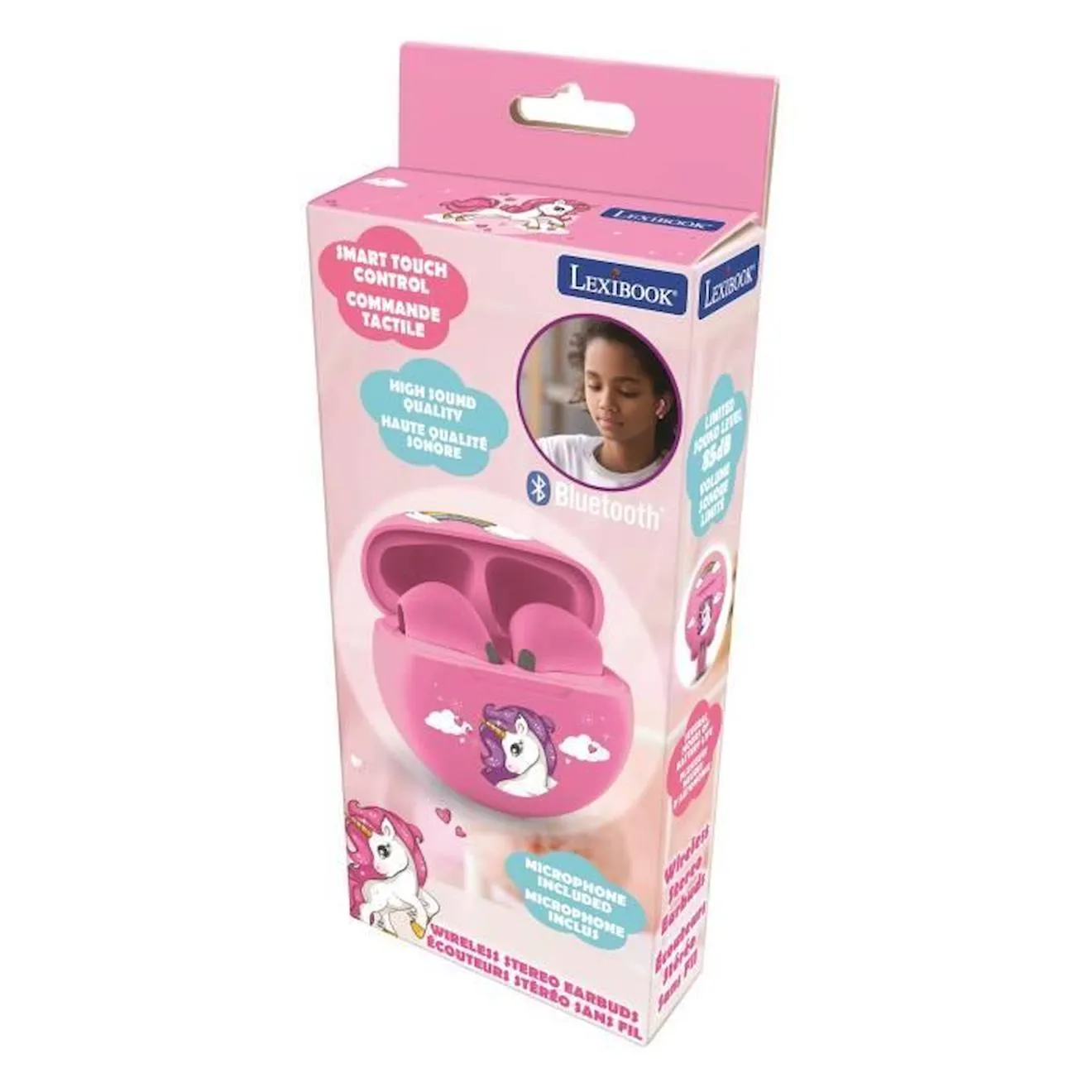 LEXIBOOK - Ecouteurs stéréo sans fil pour enfants - Licorne bleu - Lexibook