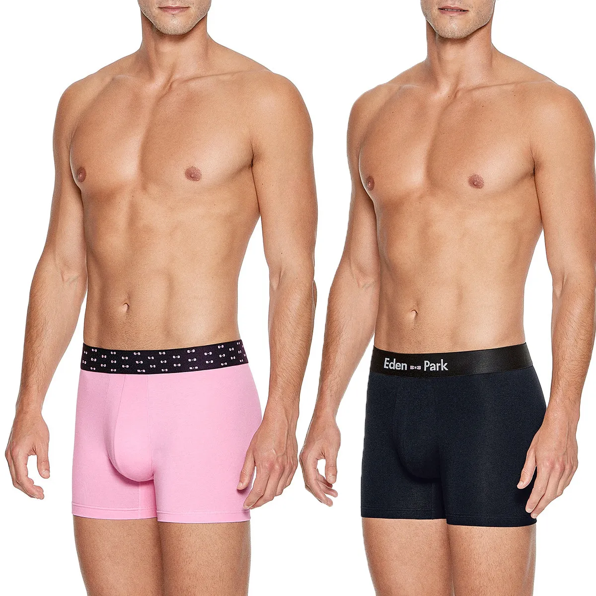 Lot de 2 boxers bleu marine et rose en coton de la marque Eden Park