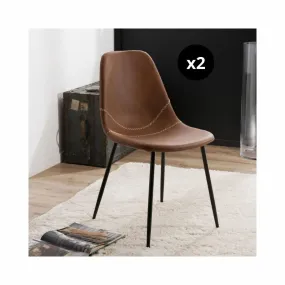 Lot de 2 chaises John - Marron | Chaise 3 SUISSES