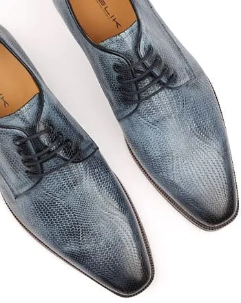 Melik Chaussure Derby Monoti Imprimé Bleu 2108A001-1038 Blu