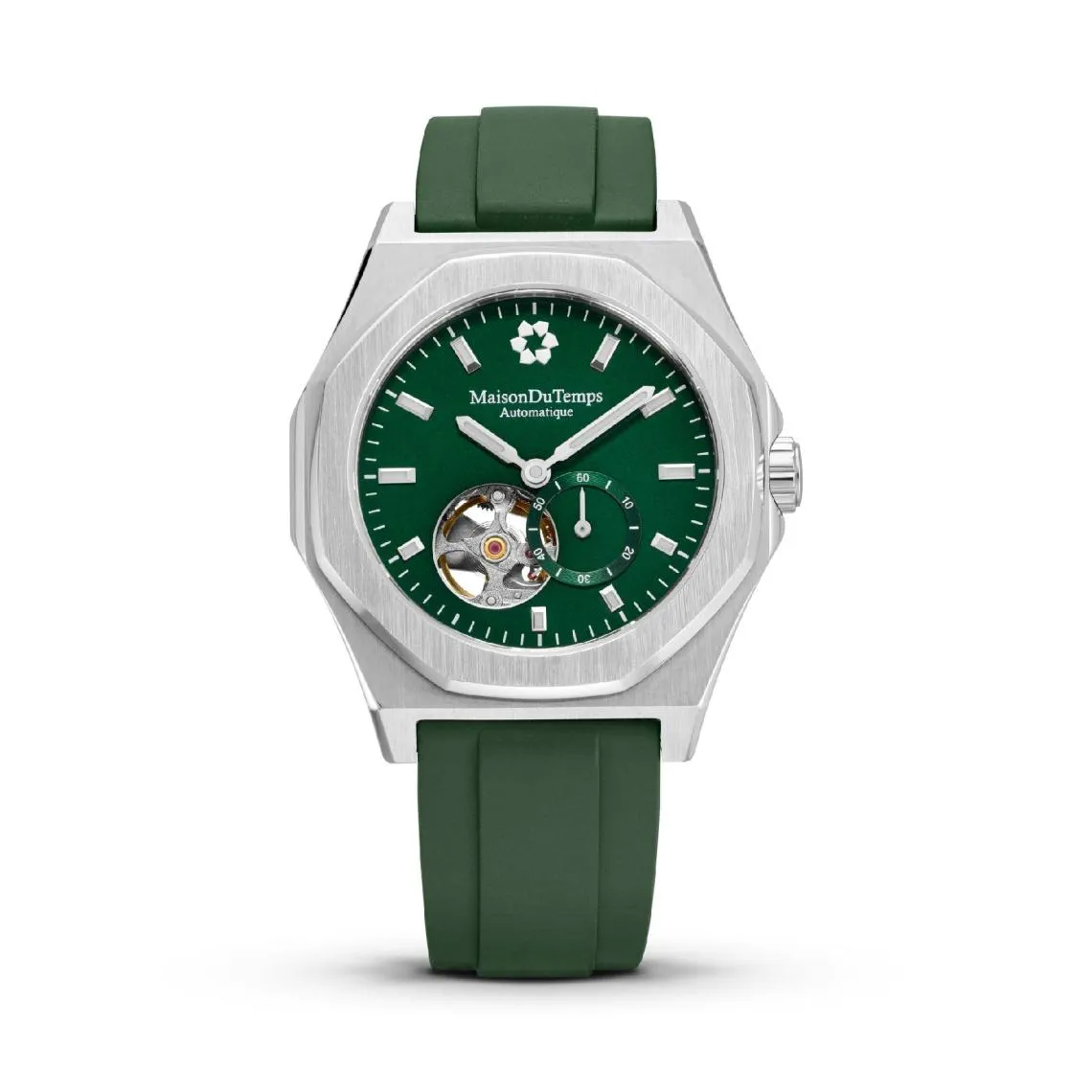 Montre Homme MaisonDuTemps MTDelta Cœur Ouvert Bracelet Silicone Vert | 3 Suisses