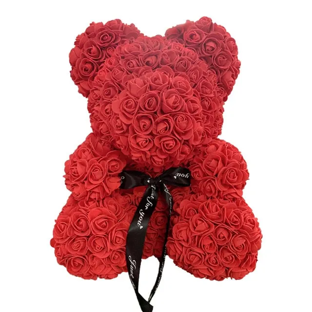 Ourson de 40 cm en peluche en rose éternelle pour Femme - Spéciale Déco 2021