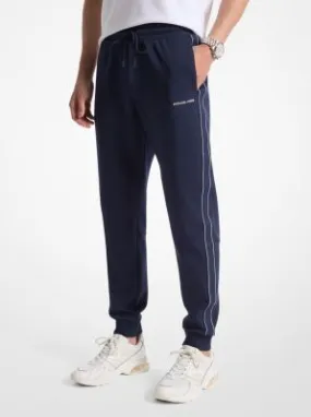Pantalon de jogging en mélange de coton avec bande à logos
